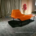 Zanotta Lama leather chaise lounge chair